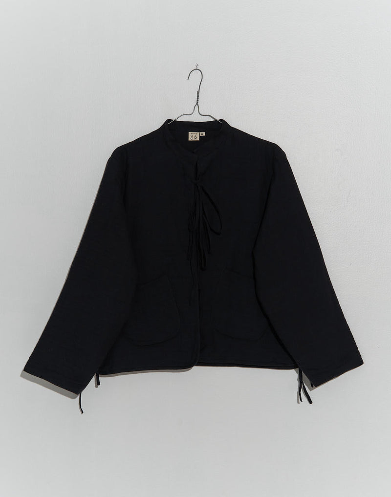 Black padded Jacket cotton by World of Crow in black color for women Worldwide