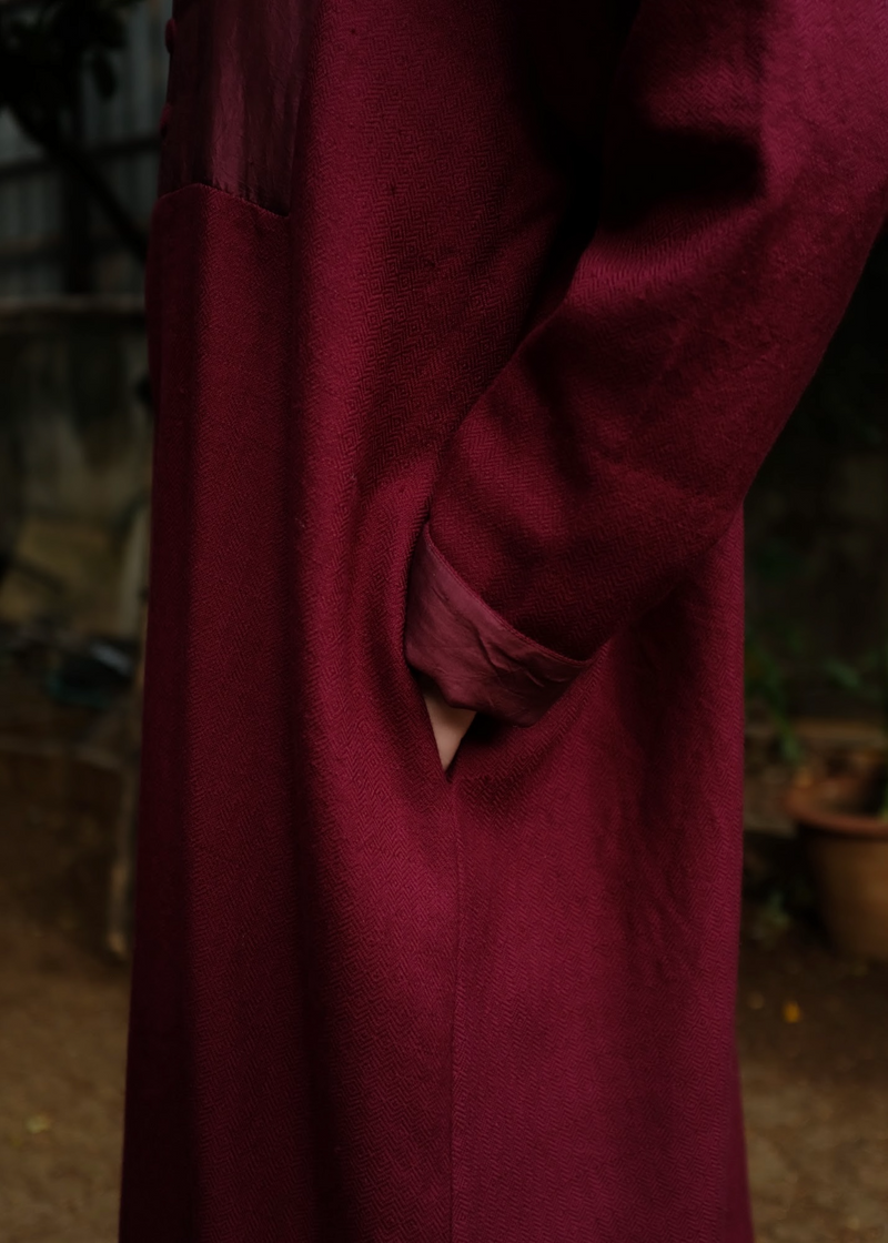 Blair Coat - Wine silk by MASON AND MILL for women Worldwide