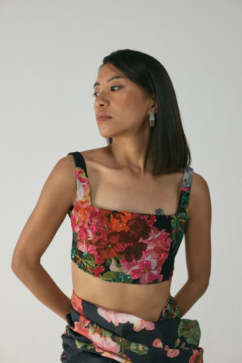 BLOODY MARY EMBROIDERED BLOUSE by Yam in black color for women Worldwide