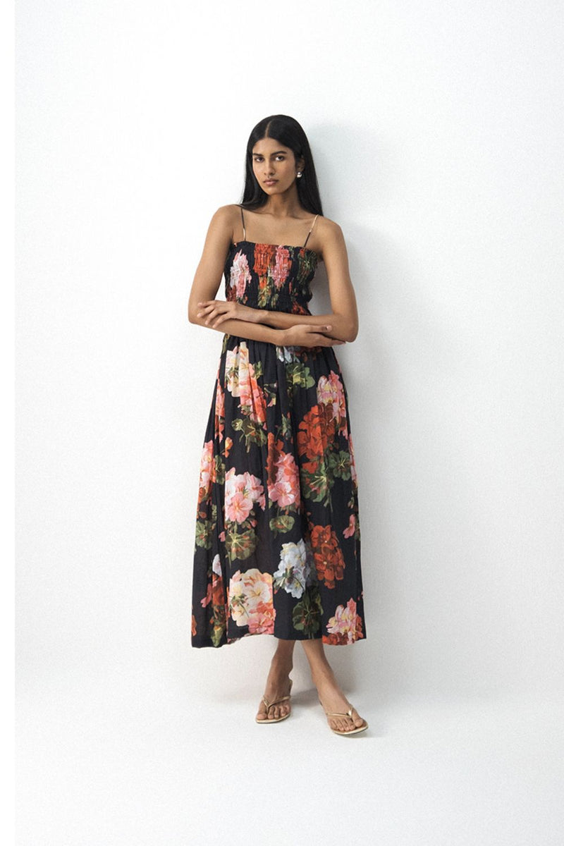 BLOODY MARY RUCHED DRESS poplin by Yam in black color for women Worldwide