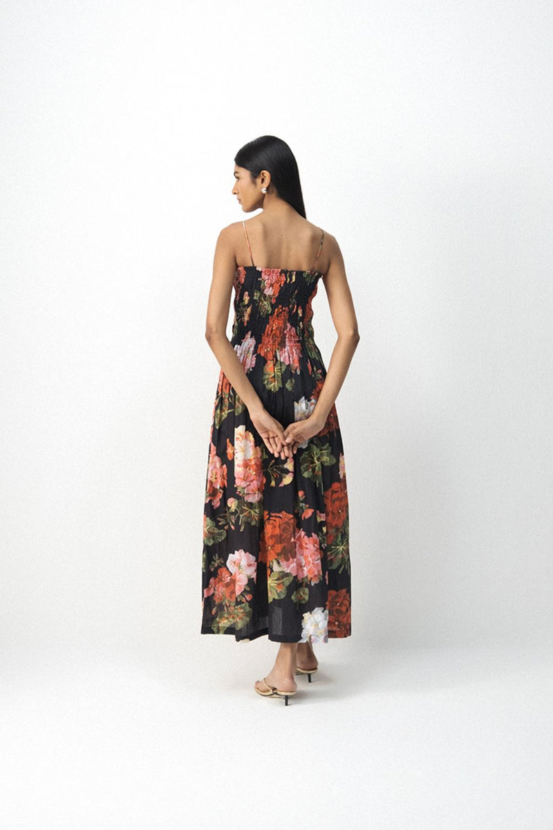 BLOODY MARY RUCHED DRESS poplin by Yam in black color for women Worldwide