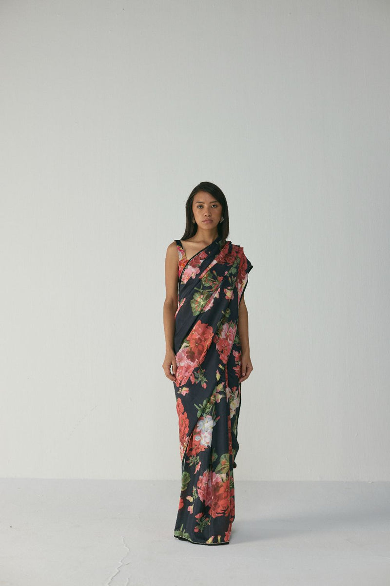 BLOODY MARY SAREE silk by Yam in black color for women Worldwide
