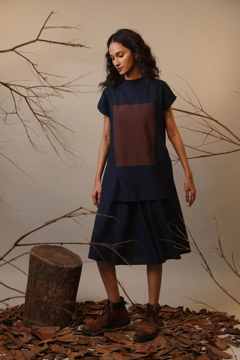 Blue CB Stara Dress 100% cotton by Mati in blue color for women Worldwide