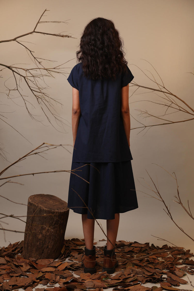 Blue CB Stara Dress 100% cotton by Mati in blue color for women Worldwide
