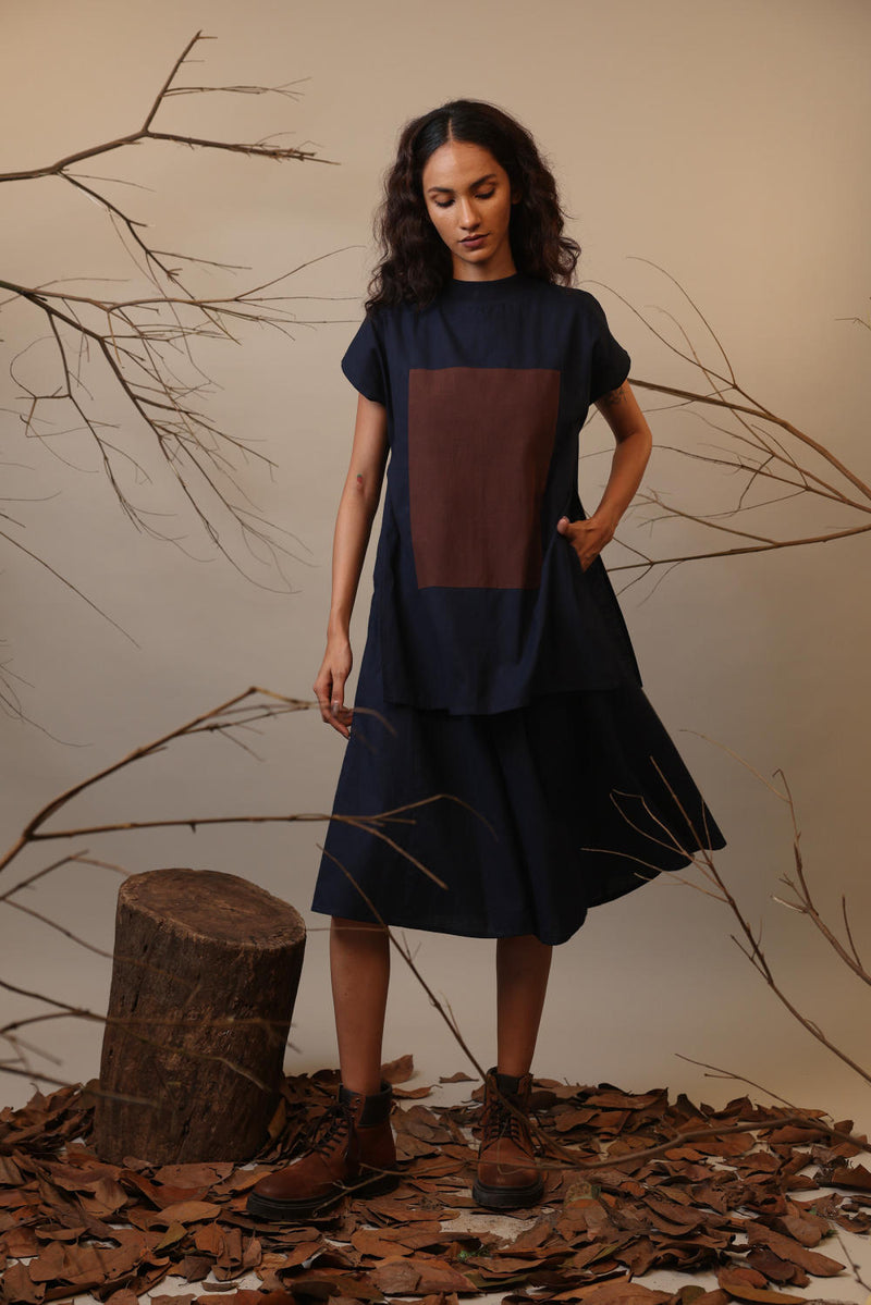 Blue CB Stara Dress 100% cotton by Mati in blue color for women Worldwide