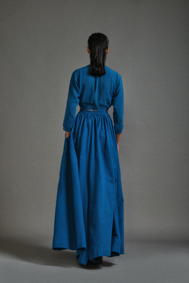 Blue Cargo Skirt cotton by Mati in blue color for women Worldwide
