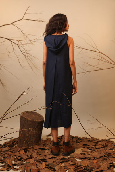 Blue Hooded Vita Dress