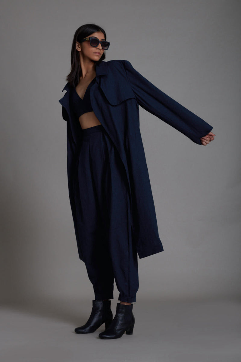Navy Blue Milestone Set Co-ord Set,Jackets & Overlays by Mati for women Worldwide