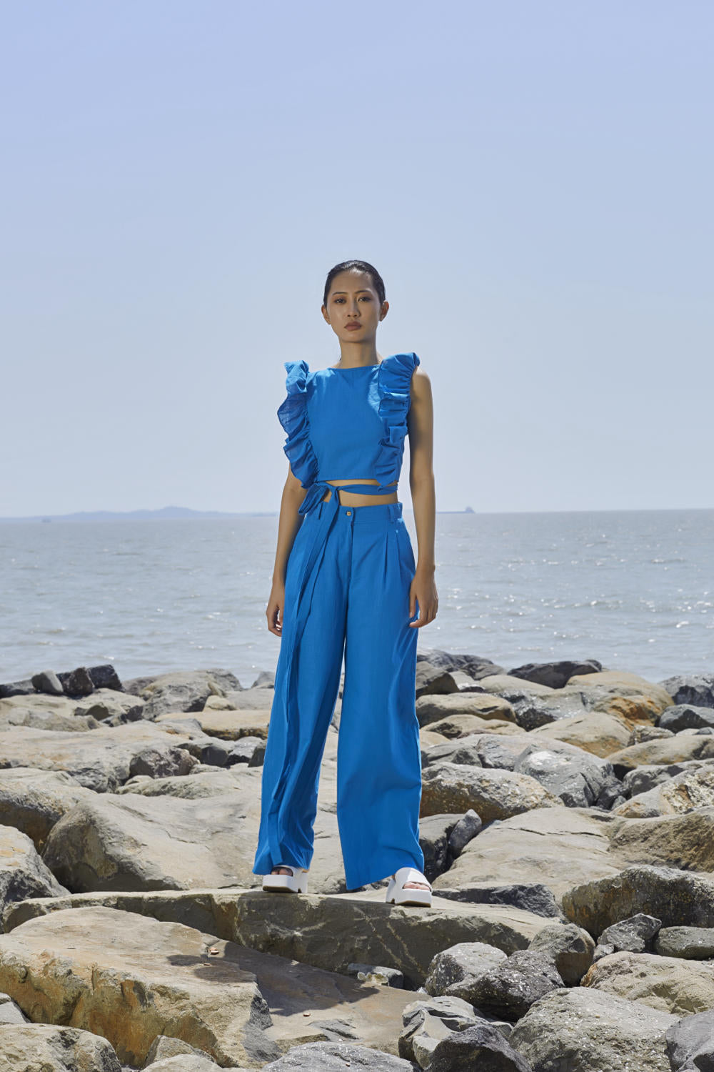 Blue Overlap Co-Ord Set