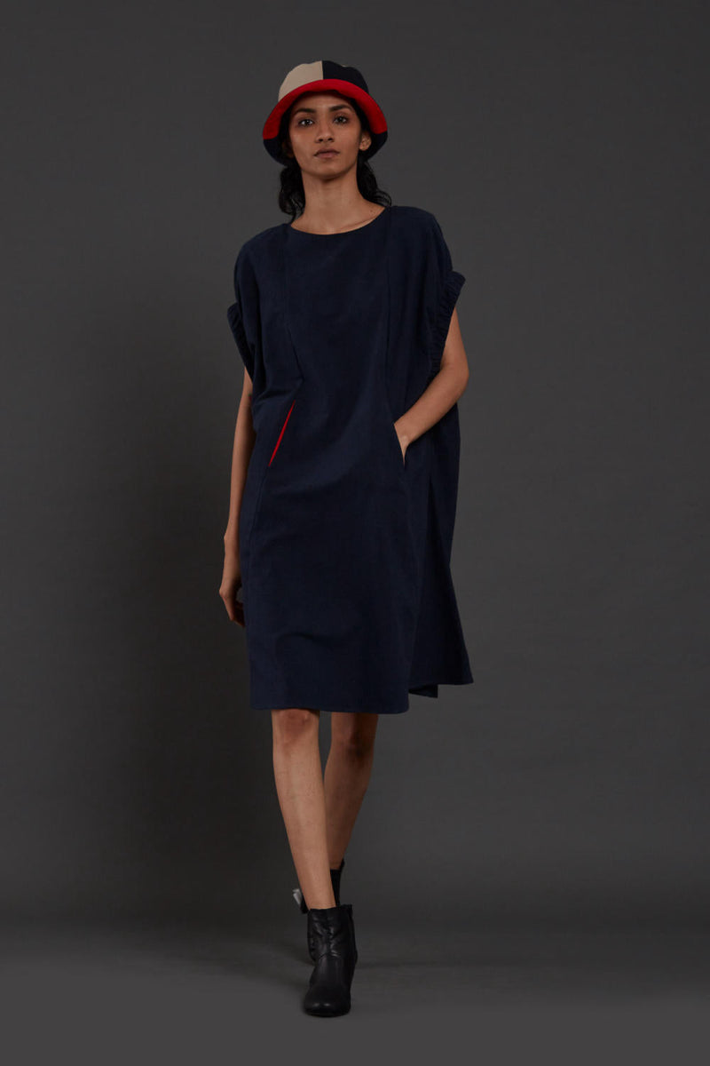 Navy Blue Pocket Dress Dress by Mati for women Worldwide