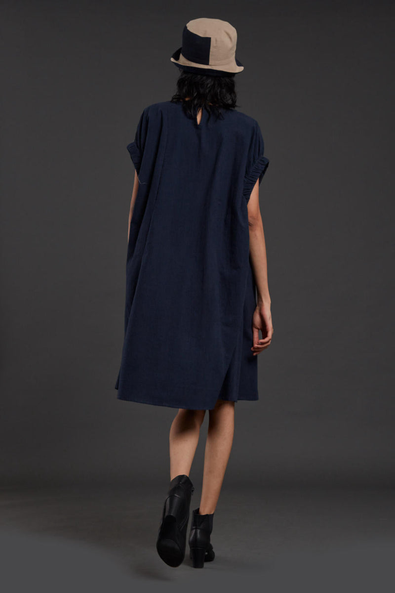 Navy Blue Pocket Dress Dress by Mati for women Worldwide