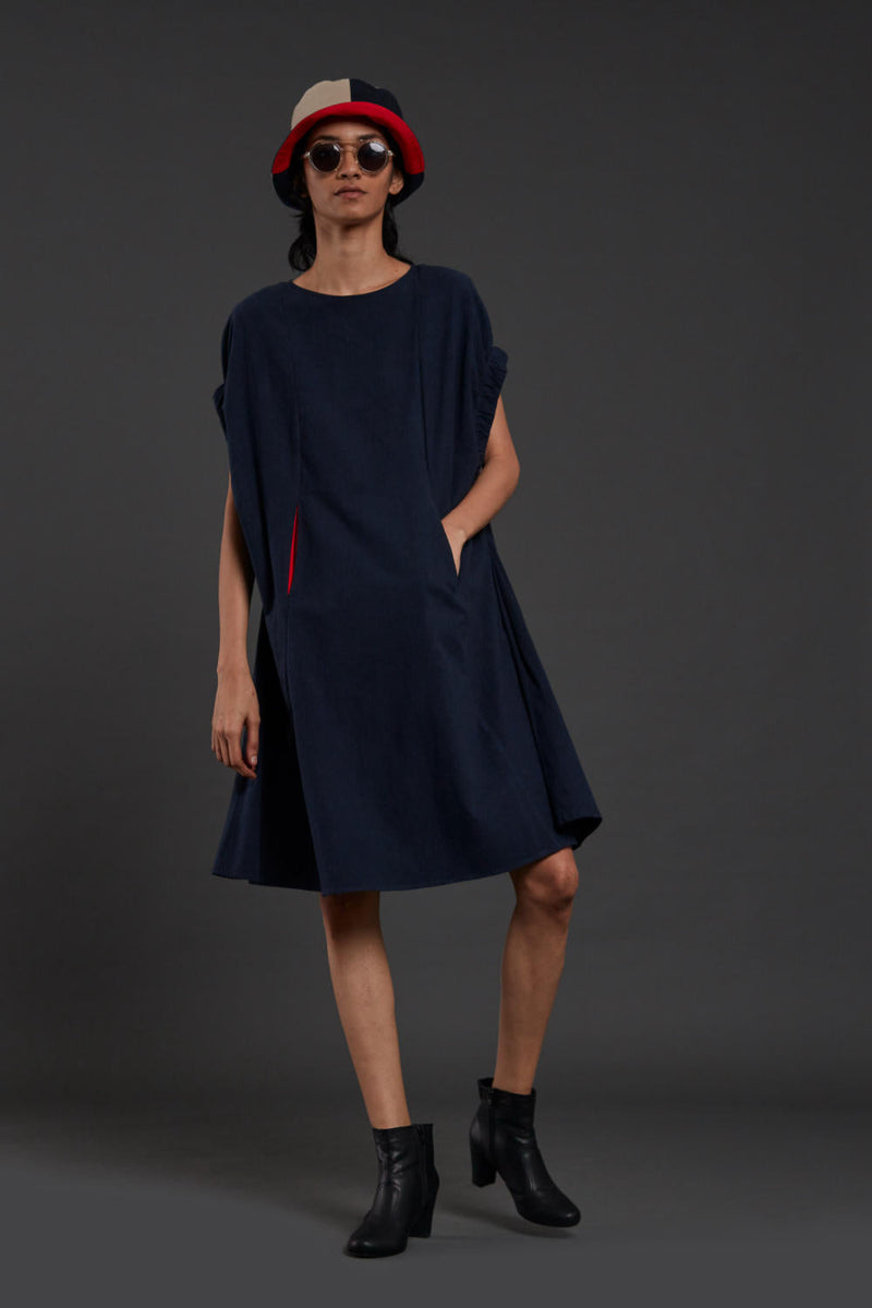 Navy Blue Pocket Dress Dress by Mati for women Worldwide