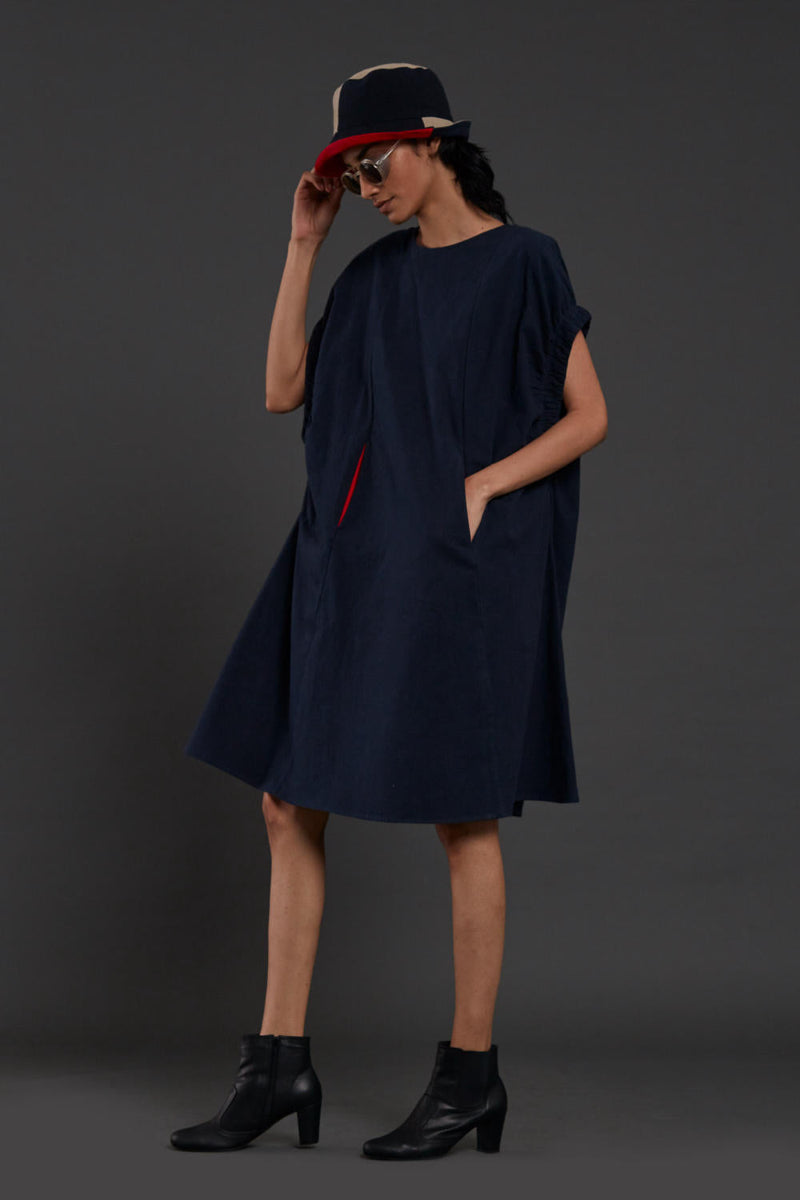 Navy Blue Pocket Dress Dress by Mati for women Worldwide