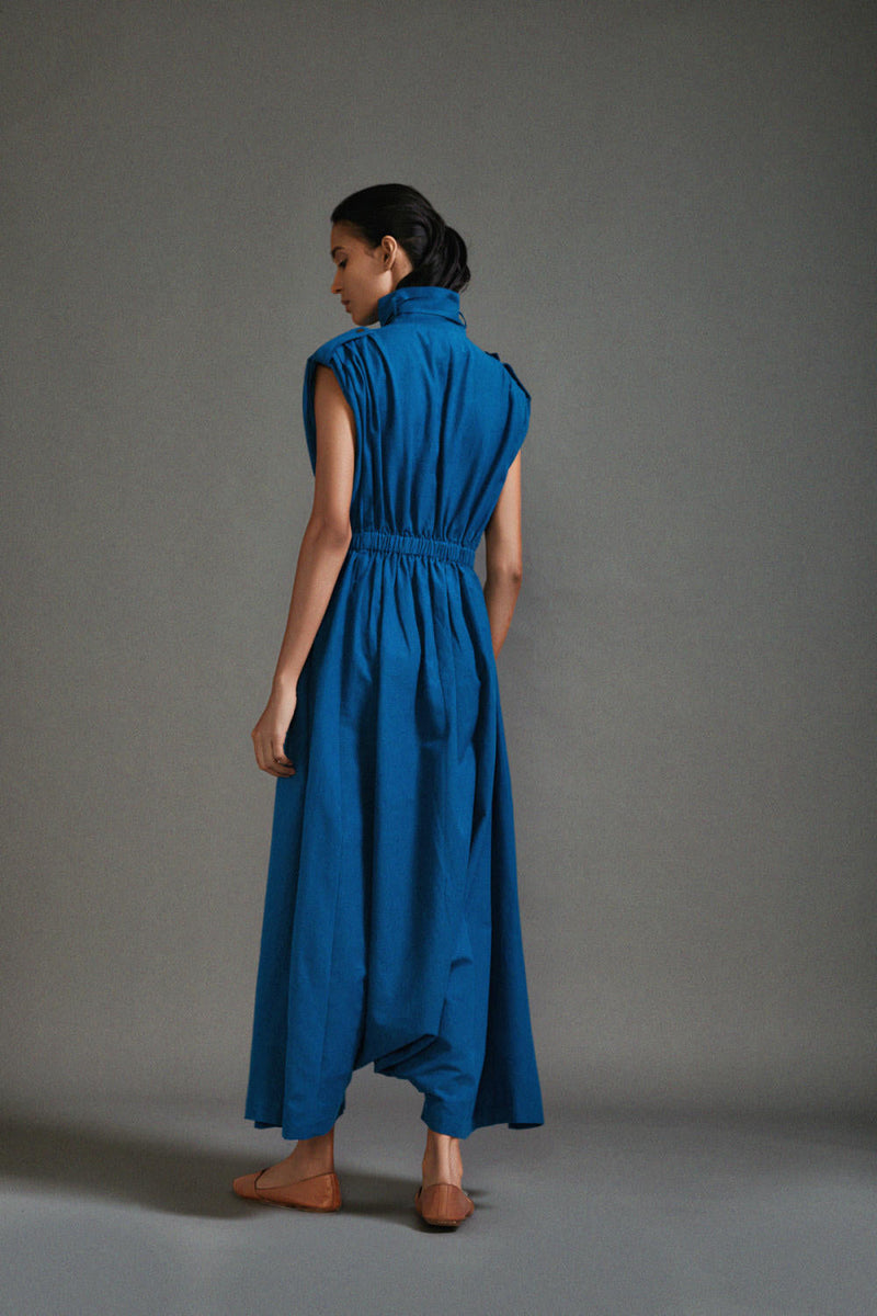 Blue Safari Safari Jumpsuit cotton by Mati in blue color for women Worldwide