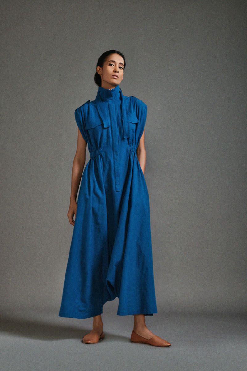 Blue Safari Safari Jumpsuit cotton by Mati in blue color for women Worldwide