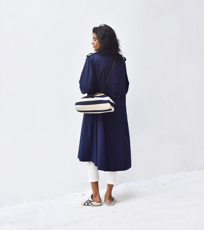 Blue Sage Trench Coat Jackets & Overlays by Khara Kapas for women Worldwide
