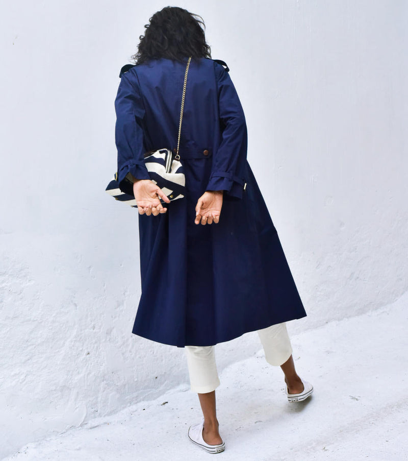 Blue Sage Trench Coat Jackets & Overlays by Khara Kapas for women Worldwide