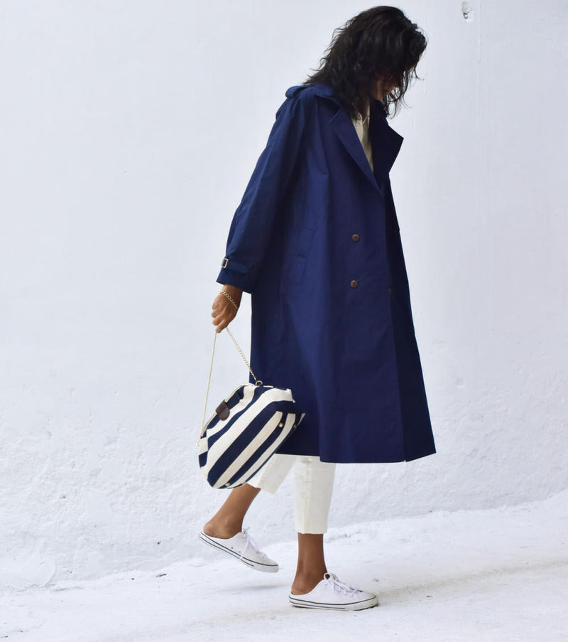 Blue Sage Trench Coat Jackets & Overlays by Khara Kapas for women Worldwide