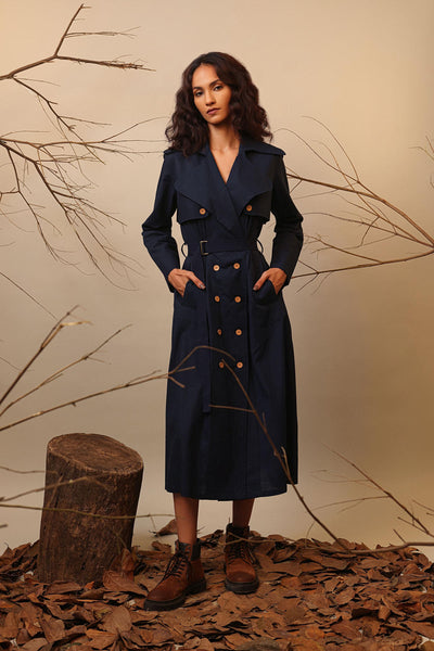 Blue Trench Dress