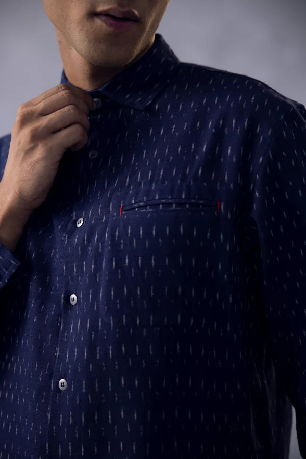 Blue Drops Button Shirt