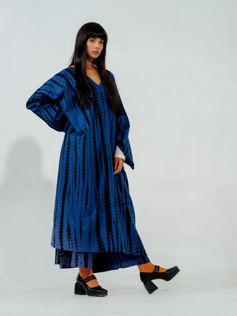 Blue Truffle Dress cotton matty dresses by Stoique in blue for women Worldwide