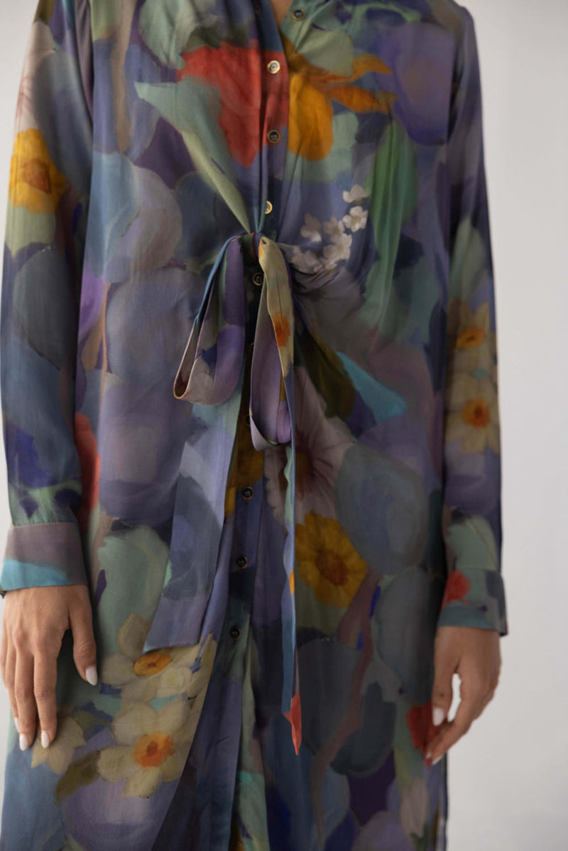 BLUEBERRY GROVE WRAP SET by Yam in blue color for women Worldwide