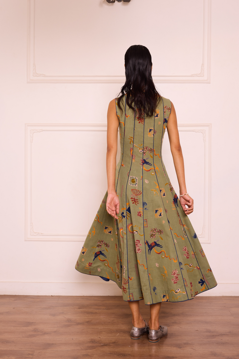 Bold Nights Handspun Handwoven Organic Cotton Maxi Dress cotton by SUI for women Worldwide