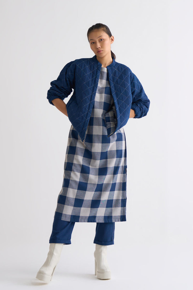 Bomber Jacket Co-ord - Navy Co-ord Set,Top & Tunics,Jackets & Overlays by THREE for women Worldwide