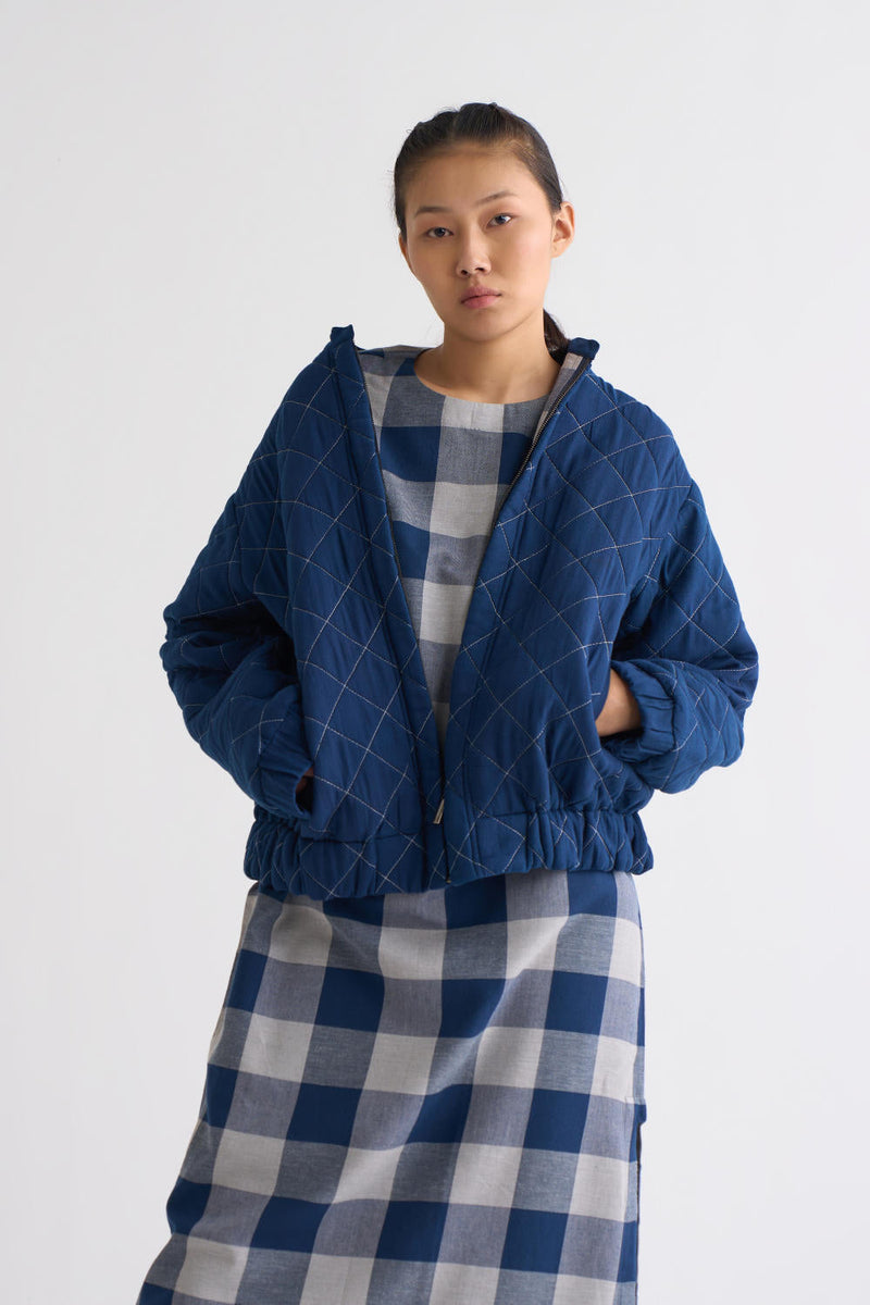 Bomber Jacket Co-ord - Navy Co-ord Set,Top & Tunics,Jackets & Overlays by THREE for women Worldwide