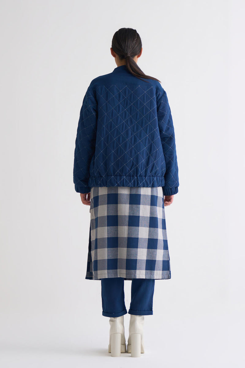 Bomber Jacket Co-ord - Navy Co-ord Set,Top & Tunics,Jackets & Overlays by THREE for women Worldwide