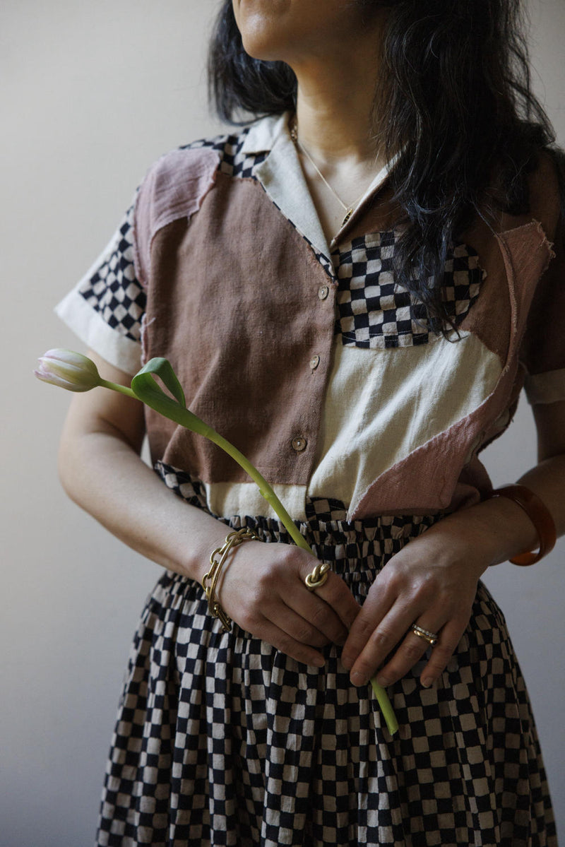 Boro-boro Shirt-MultiColor 100% cotton by World of Crow in multi color for women Worldwide