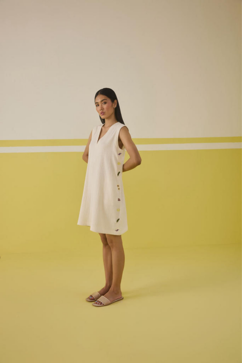 Boundless Summer Organic Cotton Dress cotton by SUI in white color for women Worldwide