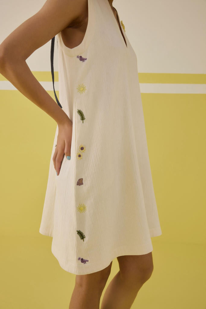 Boundless Summer Organic Cotton Dress cotton by SUI in white color for women Worldwide