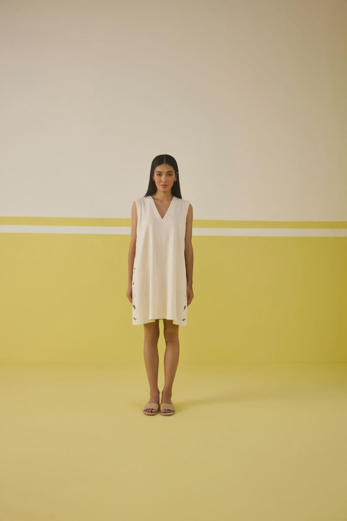 Boundless Summer Organic Cotton Dress cotton by SUI in white color for women Worldwide