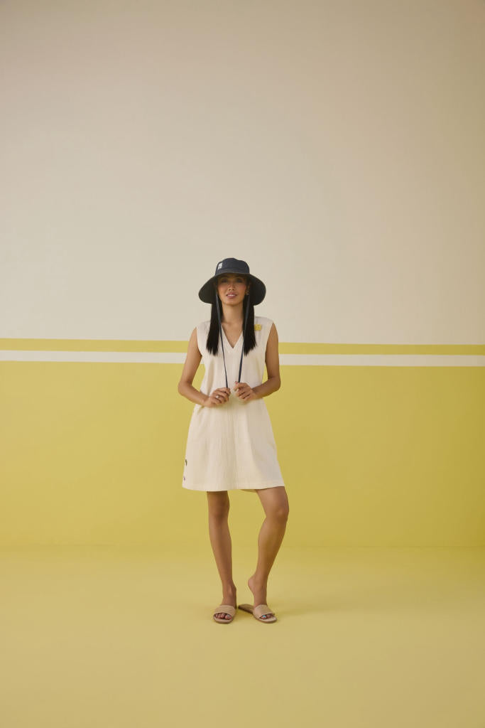 Boundless Summer Organic Cotton Dress cotton by SUI in white color for women Worldwide