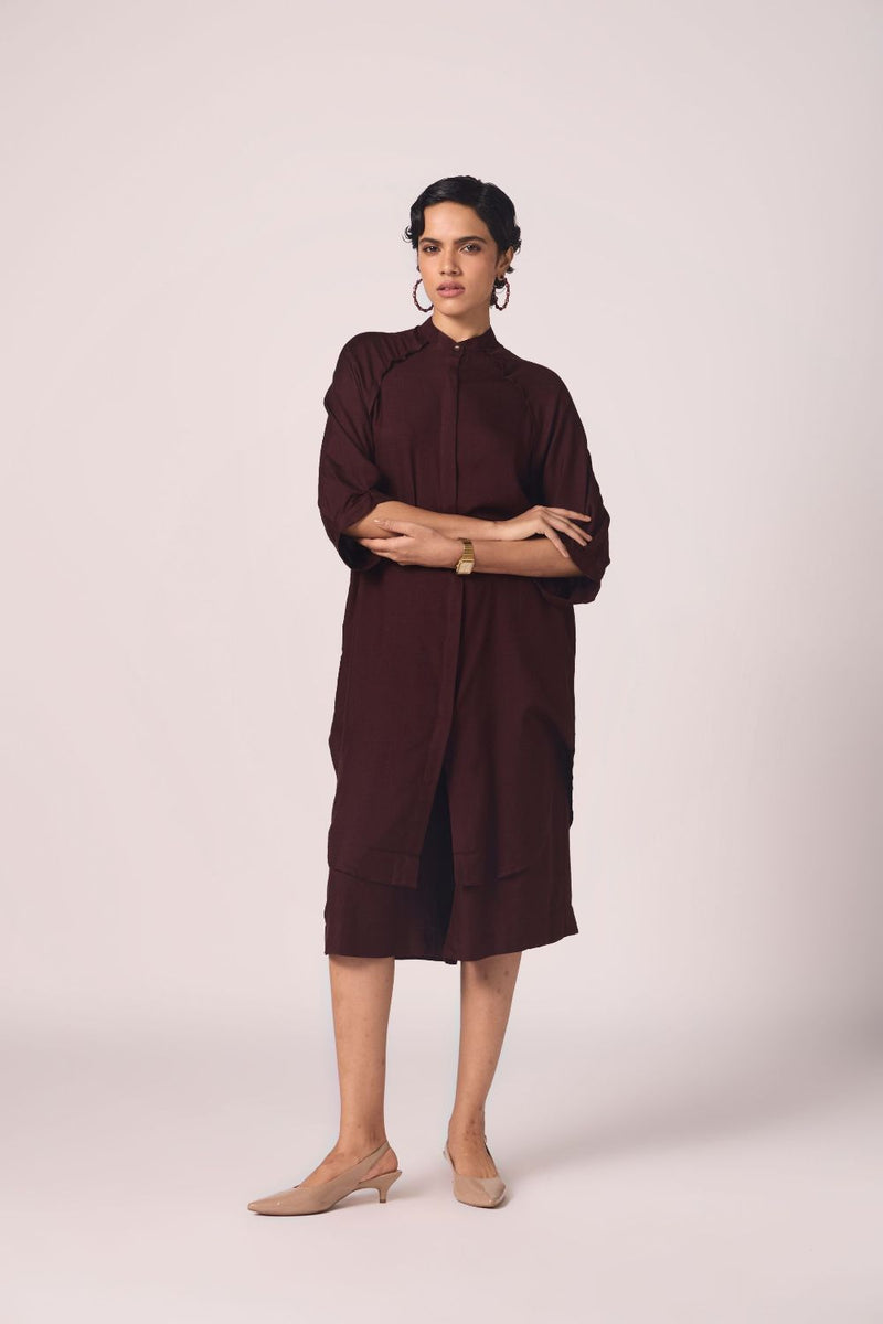 Braboune Wine Silk Tunic Set silk by The Summer House for women Worldwide