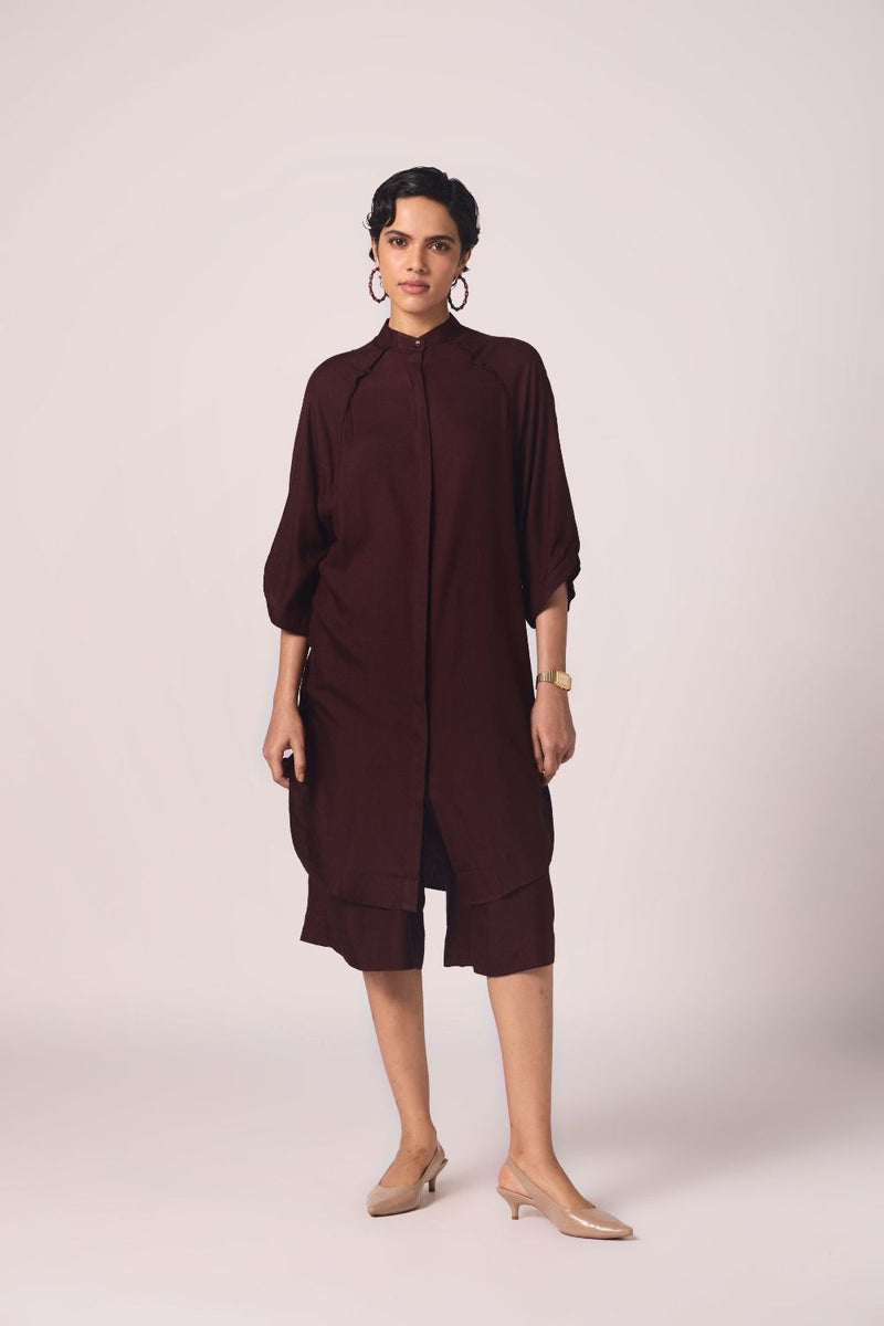 Braboune Wine Silk Tunic Set silk by The Summer House for women Worldwide