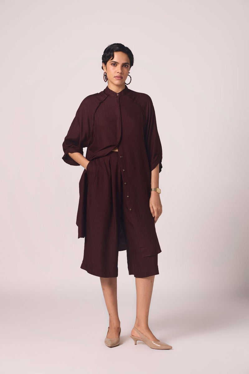 Braboune Wine Silk Tunic Set silk by The Summer House for women Worldwide