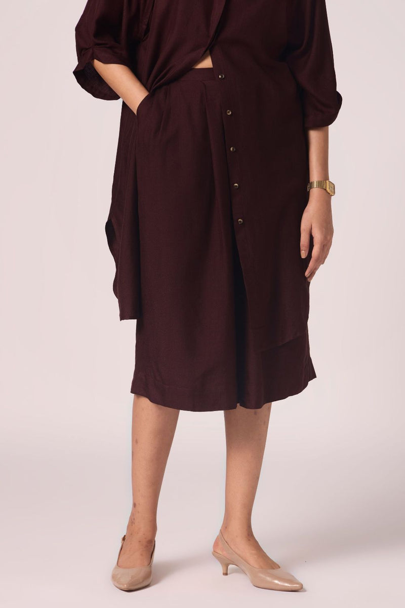 Braboune Wine Silk Tunic Set silk by The Summer House for women Worldwide