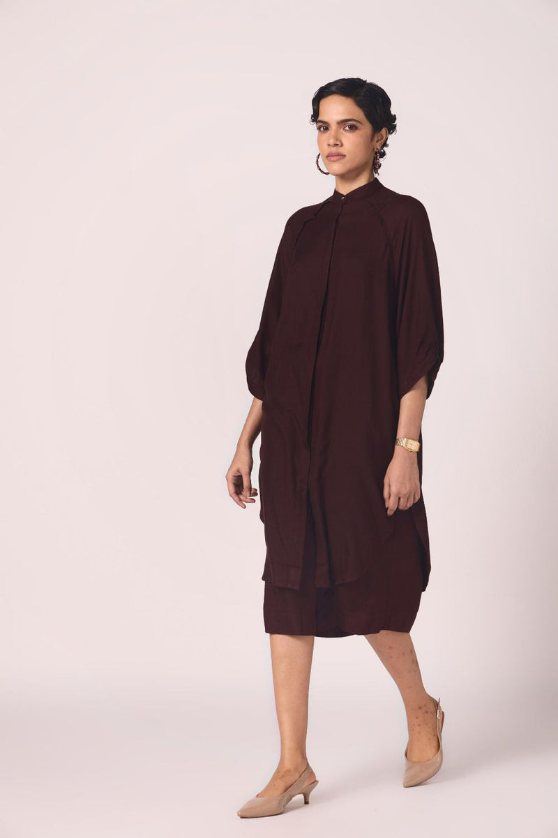 Braboune Wine Silk Tunic Set silk by The Summer House for women Worldwide