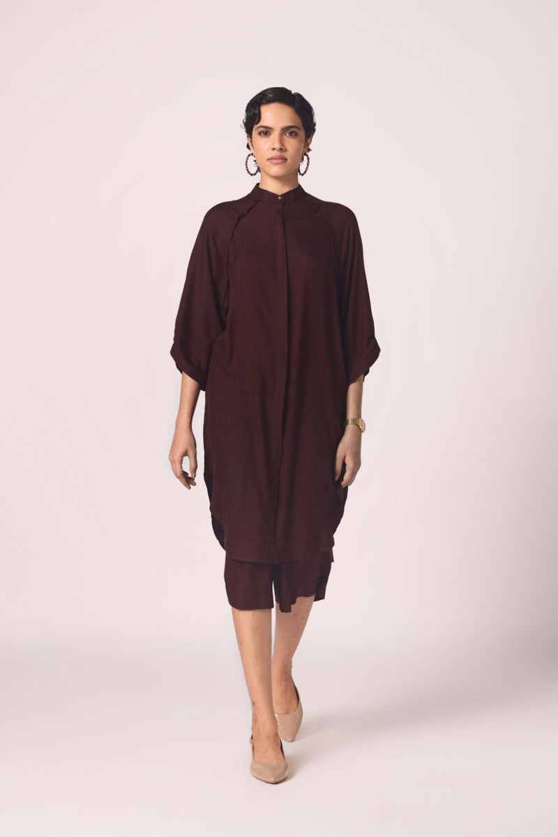 Braboune Wine Silk Tunic Set silk by The Summer House for women Worldwide