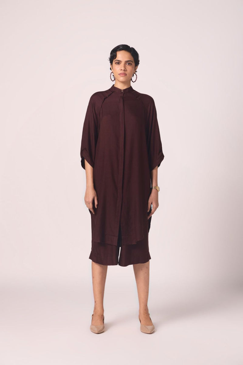 Braboune Wine Silk Tunic Set silk by The Summer House for women Worldwide