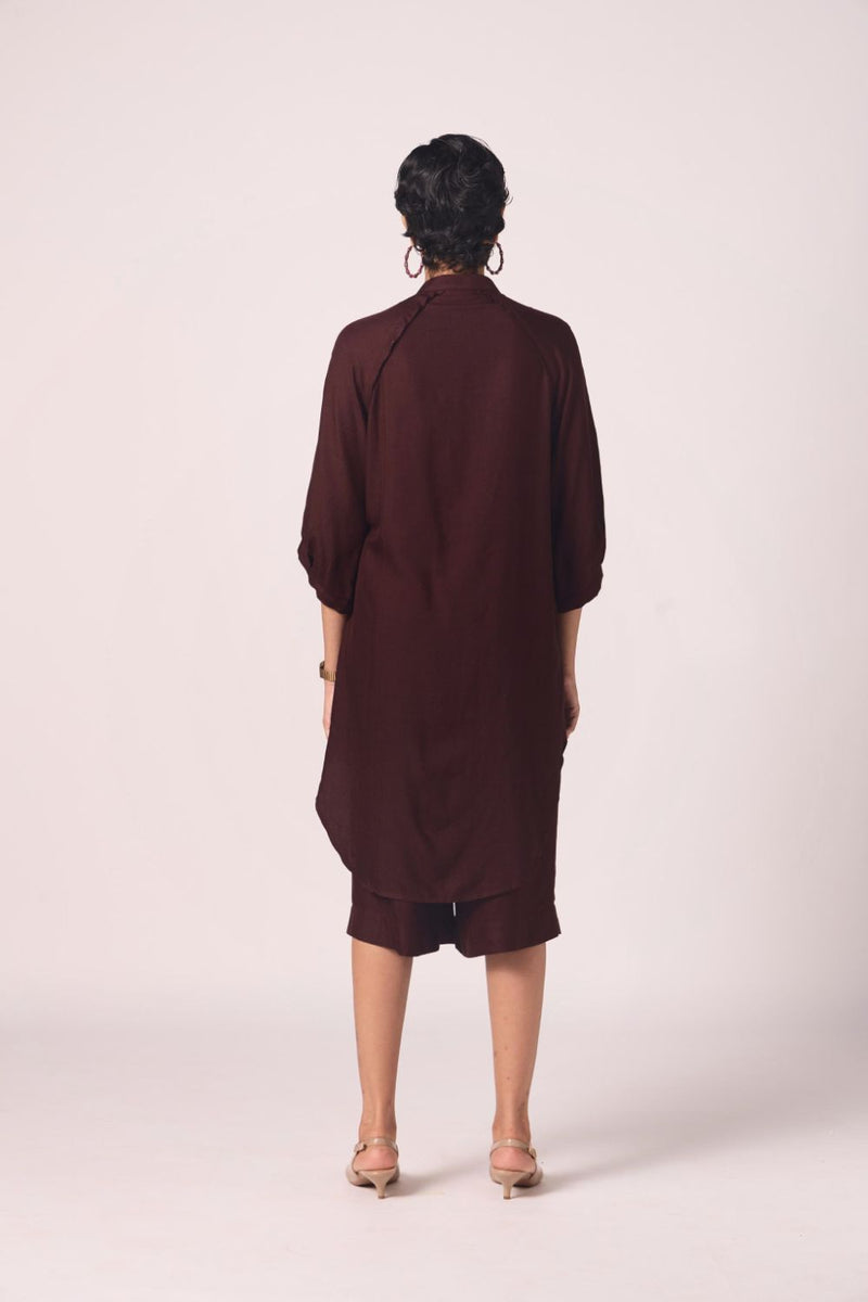 Braboune Wine Silk Tunic Set silk by The Summer House for women Worldwide