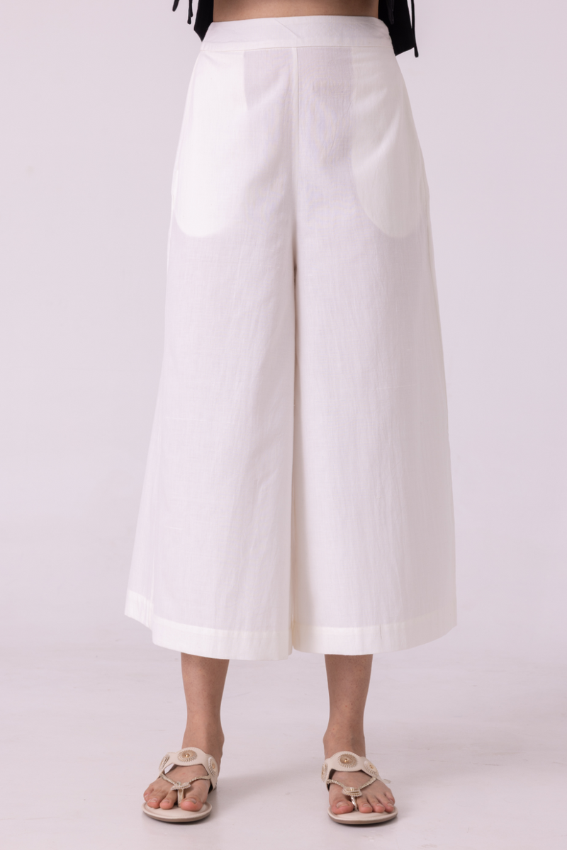Brad Off White Handwoven Pants cotton by The Summer House for women Worldwide