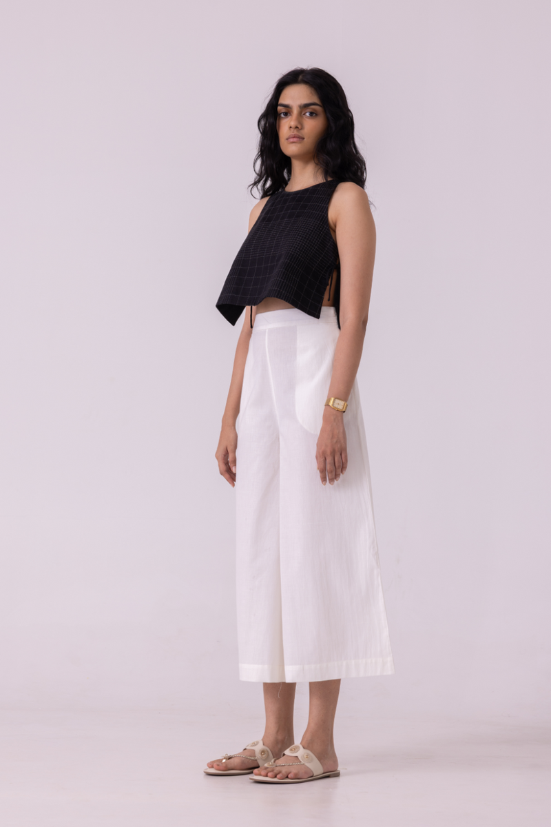 Brad Off White Handwoven Pants cotton by The Summer House for women Worldwide