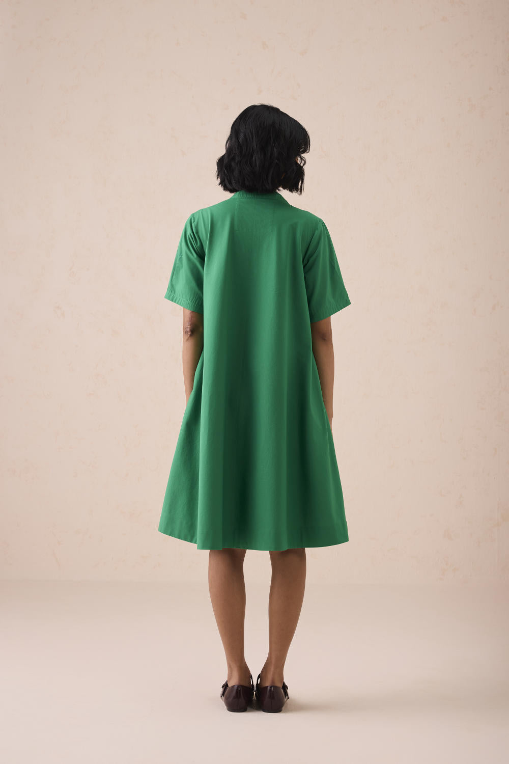 Bright Blessings Mandarin Collar Organic Cotton Dress