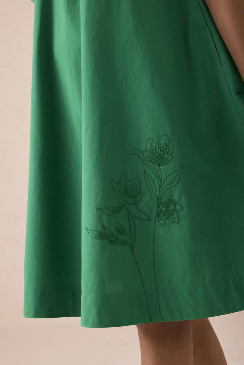 Bright Blessings Mandarin Collar Organic Cotton Dress - Size M by SUI for Worldwide