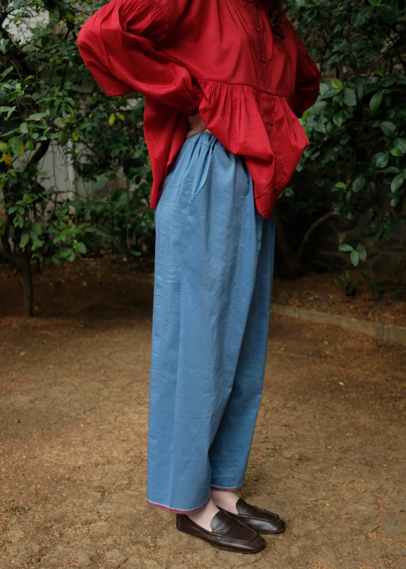 Brooke - Mason Blue silk by MASON AND MILL in blue color for women Worldwide