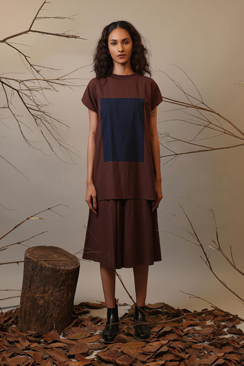 Brown CB Stara Dress 100% cotton by Mati in brown color for women Worldwide