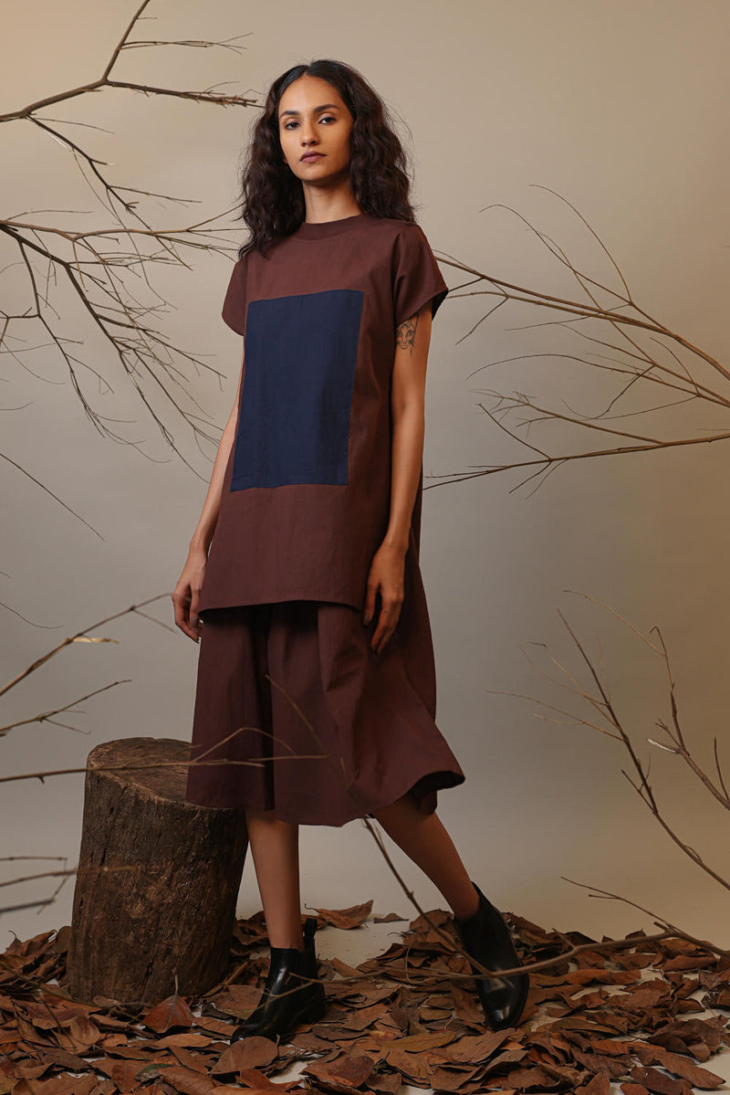 Brown CB Stara Dress 100% cotton by Mati in brown color for women Worldwide